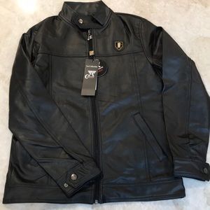 NWT Men’s Small Faux Leather Bomber Jacket